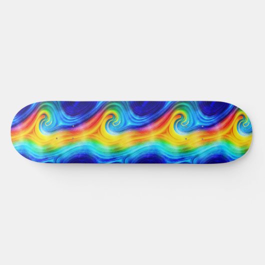 Rainbow Wave Skateboard Deck (Horizontaal)