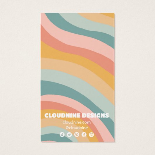 Rainbow Wave-verkenningskaart voor Ketting juwelen Visitekaartje (Achterkant)