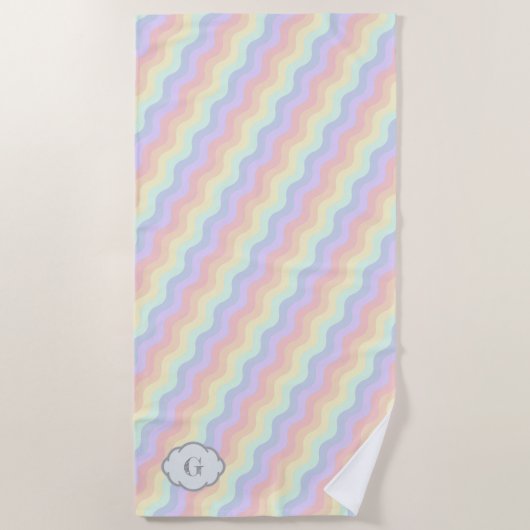 Rainbow Waves Beach-handdoek Strandlaken (Voorkant)