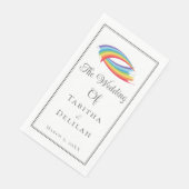 Rainbow Waves Beautiful Personalized Wedding Servet (Hoek)