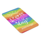 Rainbow Waves Gepersonaliseerde Zeeen op de dag Cr Magneet (Rechterzijde)