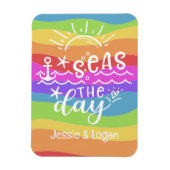 Rainbow Waves Gepersonaliseerde Zeeen op de dag Cr Magneet (Verticaal)