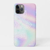 *~* Rainbow Waves Holographic Iridescent Mandala Case-Mate iPhone Case (Achterkant)