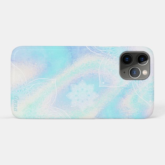 *~* Rainbow Waves Holographic Iridescent Mandalas Case-Mate iPhone Case (Achterkant (horizontaal))