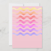 Rainbow Waves Meisje Roze Verjaardagsfeest Kaart (Achterkant)