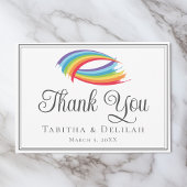 Rainbow Waves Mooie LGBT bruiloft Bedankkaart