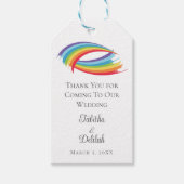 Rainbow Waves Mooie LGBT bruiloft Cadeaulabel (Voorkant)