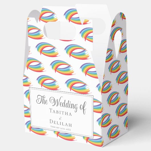 Rainbow Waves Patroon LGBT Bruiloft Bedankdoosjes (Geopend)