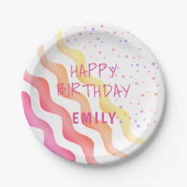 Rainbow Waves Stars Girly Birthday Party Papieren Bordje