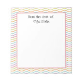 Rainbow Wavy Lined Gepersonaliseerd Vanaf het bure Notitieblok (Voorkant)