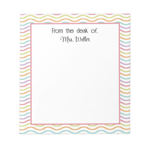 Rainbow Wavy Lined Gepersonaliseerd Vanaf het bure Notitieblok