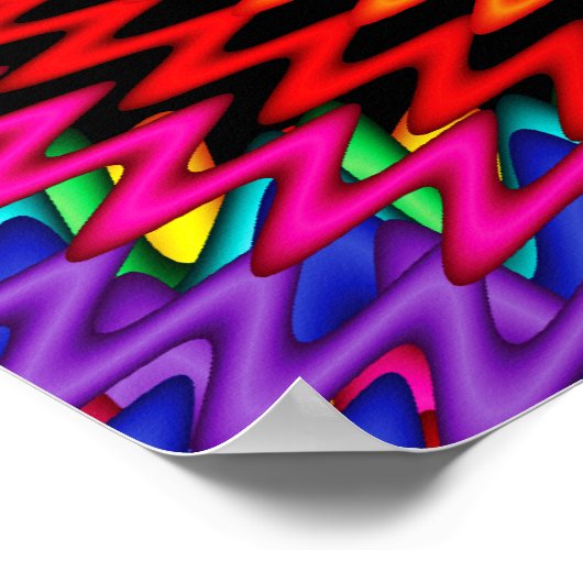 Rainbow Wavy Spiral Fractal Poster (Hoek)