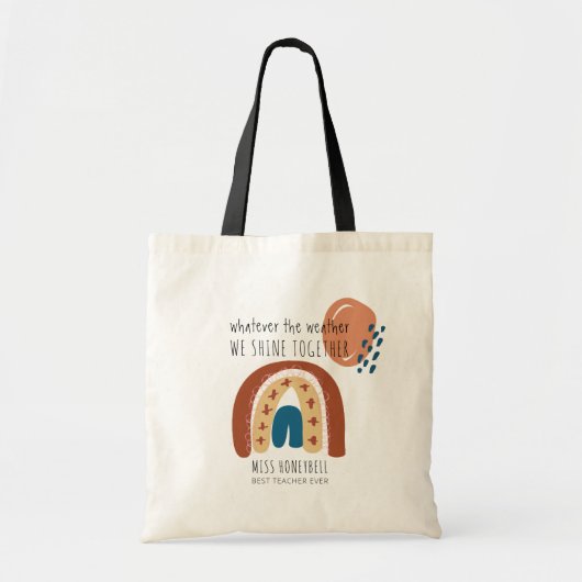 Rainbow We schitteren samen de gepersonaliseerde l Tote Bag (Voorkant)