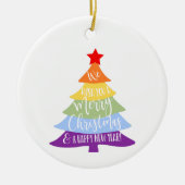 Rainbow we wish you a merry christmas LGBT Keramisch Ornament (Voorkant)
