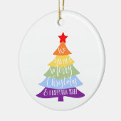 Rainbow we wish you a merry christmas LGBT Keramisch Ornament (Links)