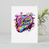 Rainbow Wedding Brides Maids Bachelorette Party Folie Uitnodiging (Staand Voorkant)