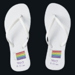 Rainbow Wedding Cake Slice Gay Pride Maand LGBTQ Teenslippers<br><div class="desc">Teenslippers zijn voorzien van een originele markeerillustratie van een plak regenboogbruidstaart. Gewoon personaliseren met uw namen voor een leuke bruiloft gunst! Dit ontwerp is ook beschikbaar op andere producten. Zie je niet wat je zoekt? Neem contact op met Rebecca om iets speciaal voor jou te laten ontwerpen.</div>