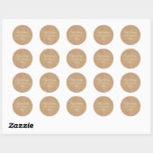 Rainbow Wedding Confetti Rustieke Kraft Bericht Na Ronde Sticker (Vel)