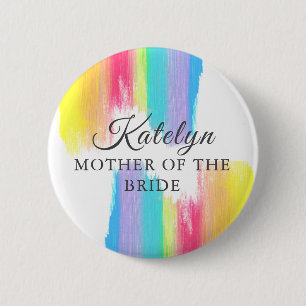 Rainbow Wedding Custom Moeder van de bruid Ronde Button 5,7 Cm