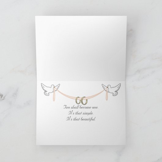 Rainbow Wedding Daisy Bouquet Kaart (Binnen)