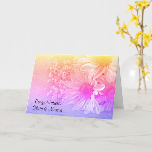 Rainbow Wedding Daisy Bouquet Kaart (Gele Bloem)