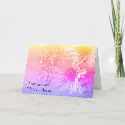 Rainbow Wedding Daisy Bouquet Kaart (Voorkant)