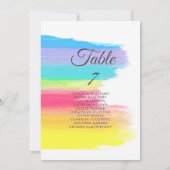 Rainbow Wedding Elegant Table Kaart met Namen (Achterkant)