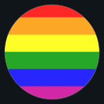 Rainbow Wedding/Gay Pride Ronde Sticker<br><div class="desc">Rainbow Wedding Design</div>