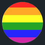 Rainbow Wedding/Gay Pride Ronde Sticker<br><div class="desc">Rainbow Wedding Design</div>