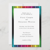 Rainbow Wedding Invitation with Black Accents Kaart (Voorkant)