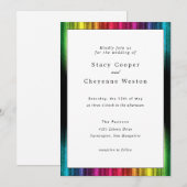 Rainbow Wedding Invitation with Black Accents Kaart (Voorkant / Achterkant)