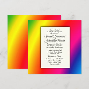 Rainbow Wedding Invitations Kaart