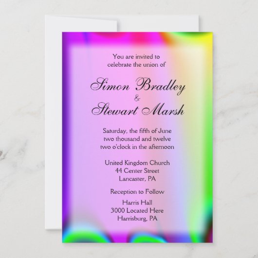 Rainbow Wedding Invitations Kaart (Voorkant)
