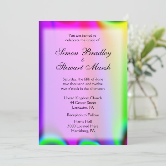 Rainbow Wedding Invitations Kaart (Staand voorkant)