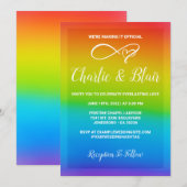 Rainbow Wedding Invitations Kaart (Voorkant / Achterkant)
