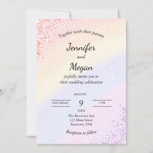 Rainbow Wedding Kaart (Voorkant)