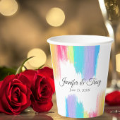 Rainbow Wedding Mooi Gepersonaliseerd Papieren Bekers