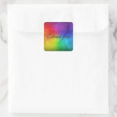 Rainbow Wedding Personaliseren Bedankt voor je ple Vierkante Sticker (Tas)