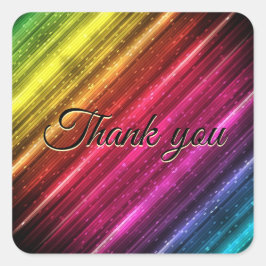 Rainbow Wedding Personaliseren Hartelijk dank voor Vierkante Sticker