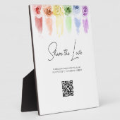 Rainbow Wedding QR Code Sign Fotoplaat (Zijkant)