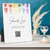 Rainbow Wedding QR Code Sign Fotoplaat (Zijkant)