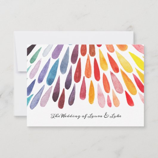 Rainbow Wedding Response Kaarten RSVP Kaartje (Achterkant)