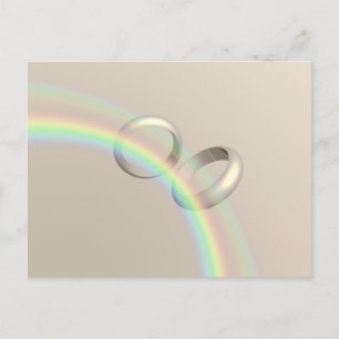 Rainbow Wedding Rings Briefkaart