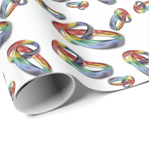 Rainbow Wedding Rings for Marriage Equality for Ma Cadeaupapier
