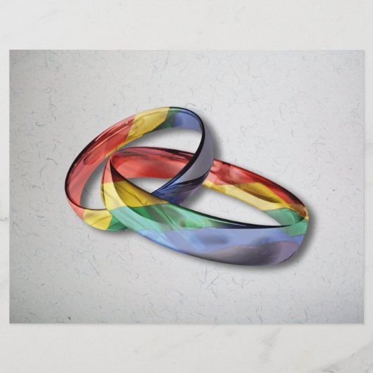 Rainbow Wedding Rings for Marriage Equality for Ma Flyer (Voorkant)
