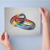 Rainbow Wedding Rings for Marriage Equality for Ma Flyer (Hand)