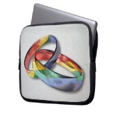 Rainbow Wedding Rings for Marriage Equality for Ma Laptop Sleeve (Voorkant Links)
