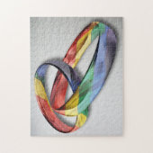Rainbow Wedding Rings for Marriage Equality for Ma Legpuzzel (Verticaal)