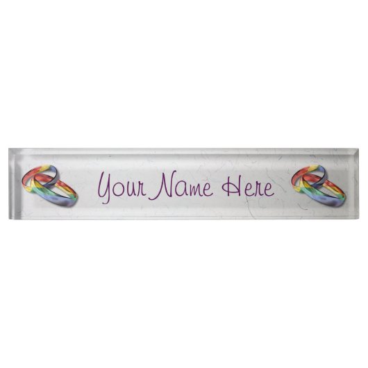 Rainbow Wedding Rings for Marriage Equality for Ma Naambordje (Voorkant)