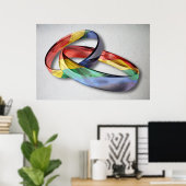Rainbow Wedding Rings for Marriage Equality for Ma Poster (Thuiskantoor)